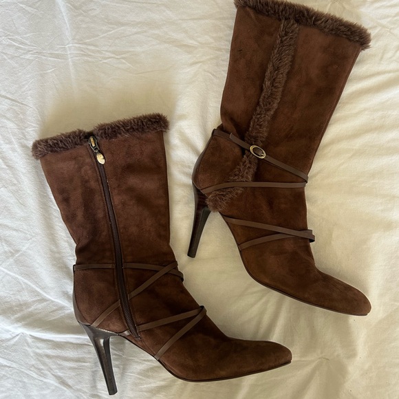 Fur Suede Boot with buckled detailing - Picture 2 of 3